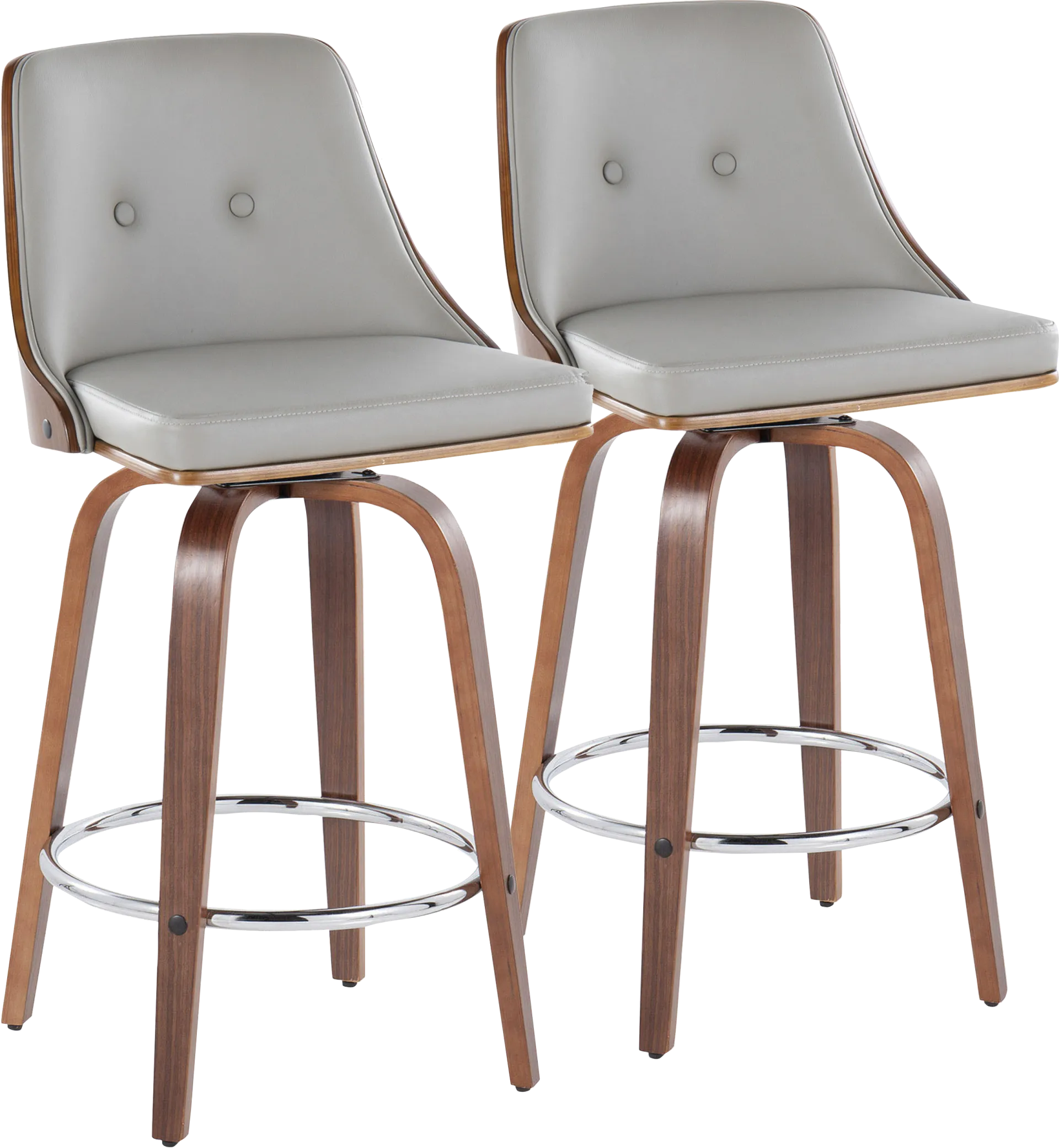 Jessaminnes I Gray Swivel Counter Height Stool, Set of 2 - Image 1