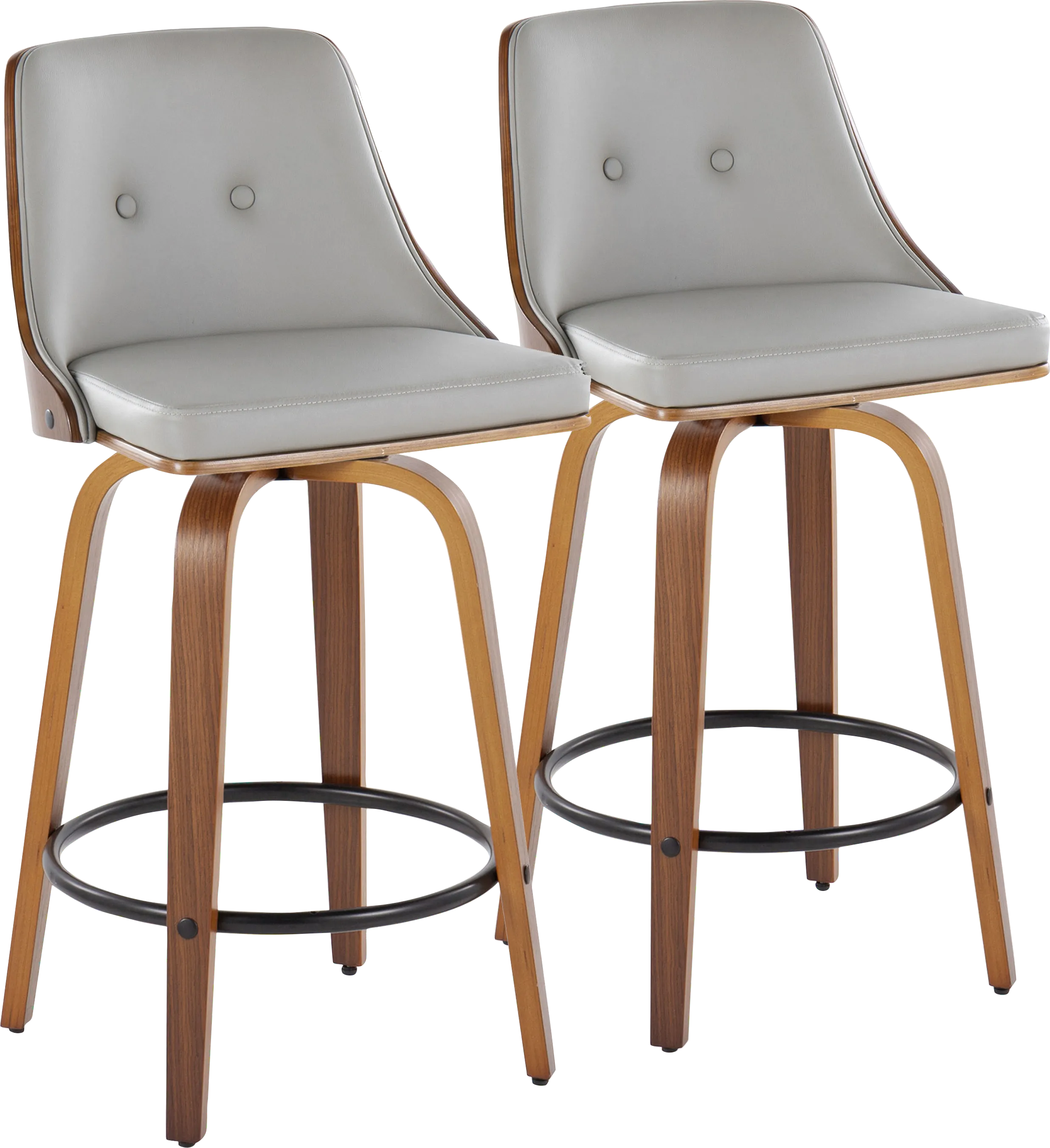Jessaminnes III Gray Swivel Counter Height Stool, Set of 2