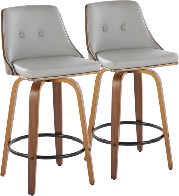 Jessaminnes III Gray Swivel Counter Height Stool, Set of 2