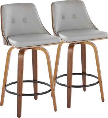 Jessaminnes III Gray Swivel Counter Height Stool, Set of 2