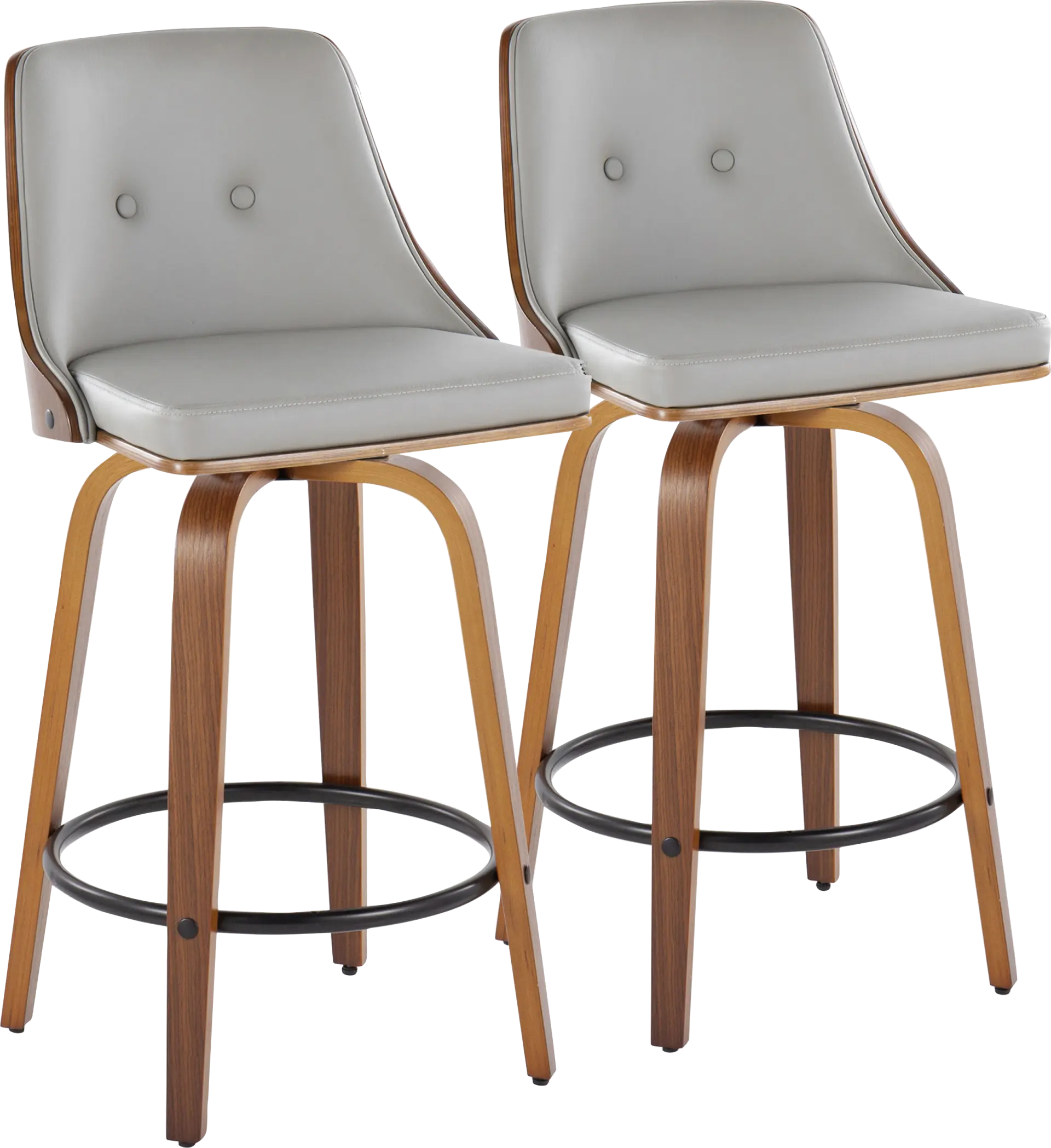 Jessaminnes III Gray Swivel Counter Height Stool, Set of 2