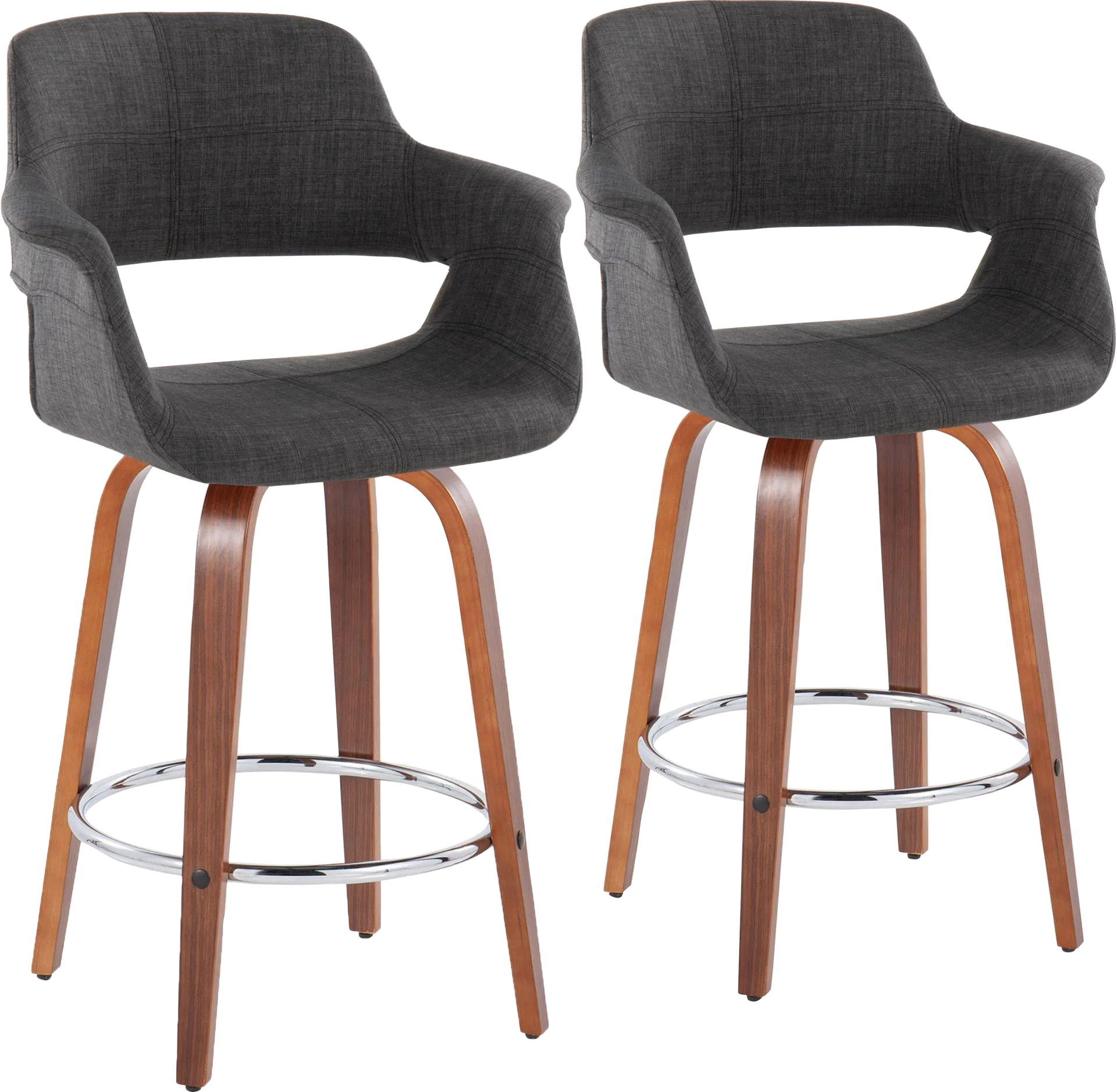 Lafanette V Charcoal Swivel Counter Height Stool, Set of 2 - Image 1