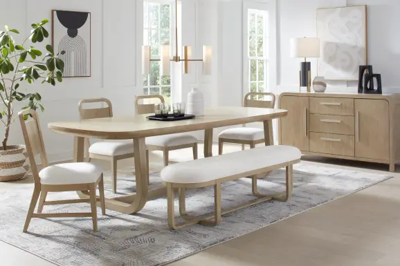 Canyon Sandstone Upholstered Dining Bench