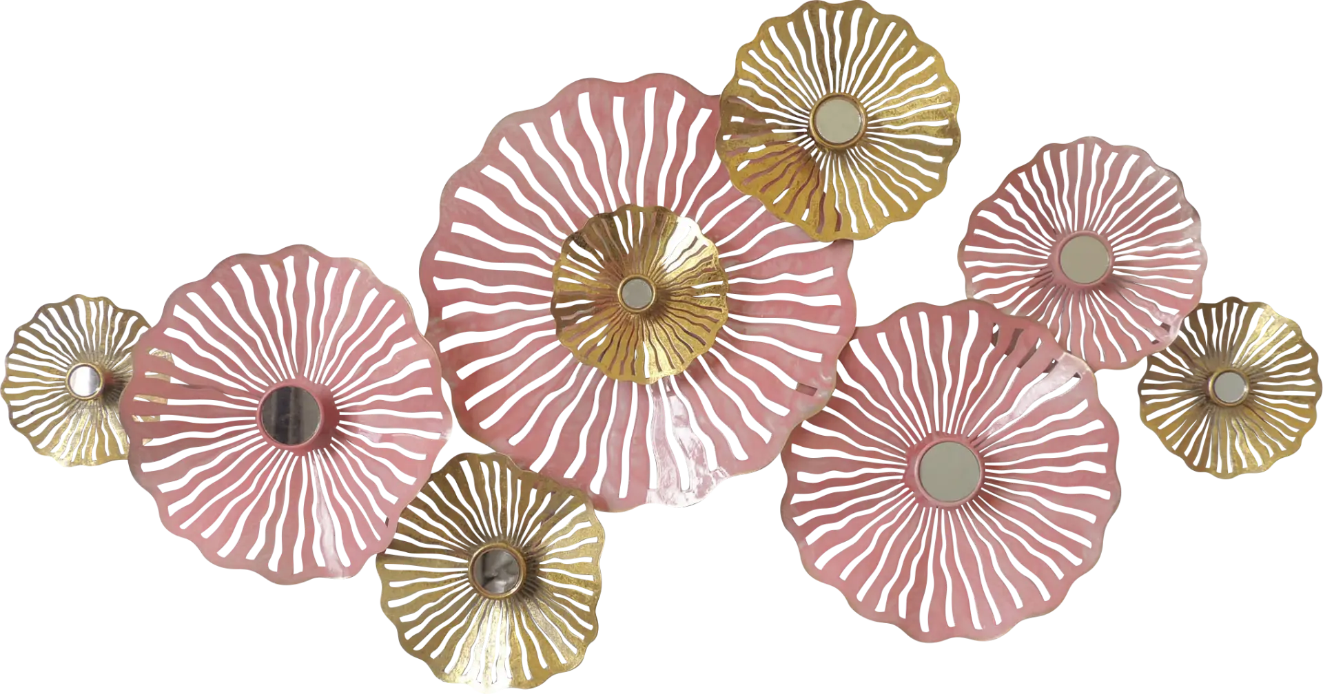 Kids Falling For Flowers Pink Metal Wall Art