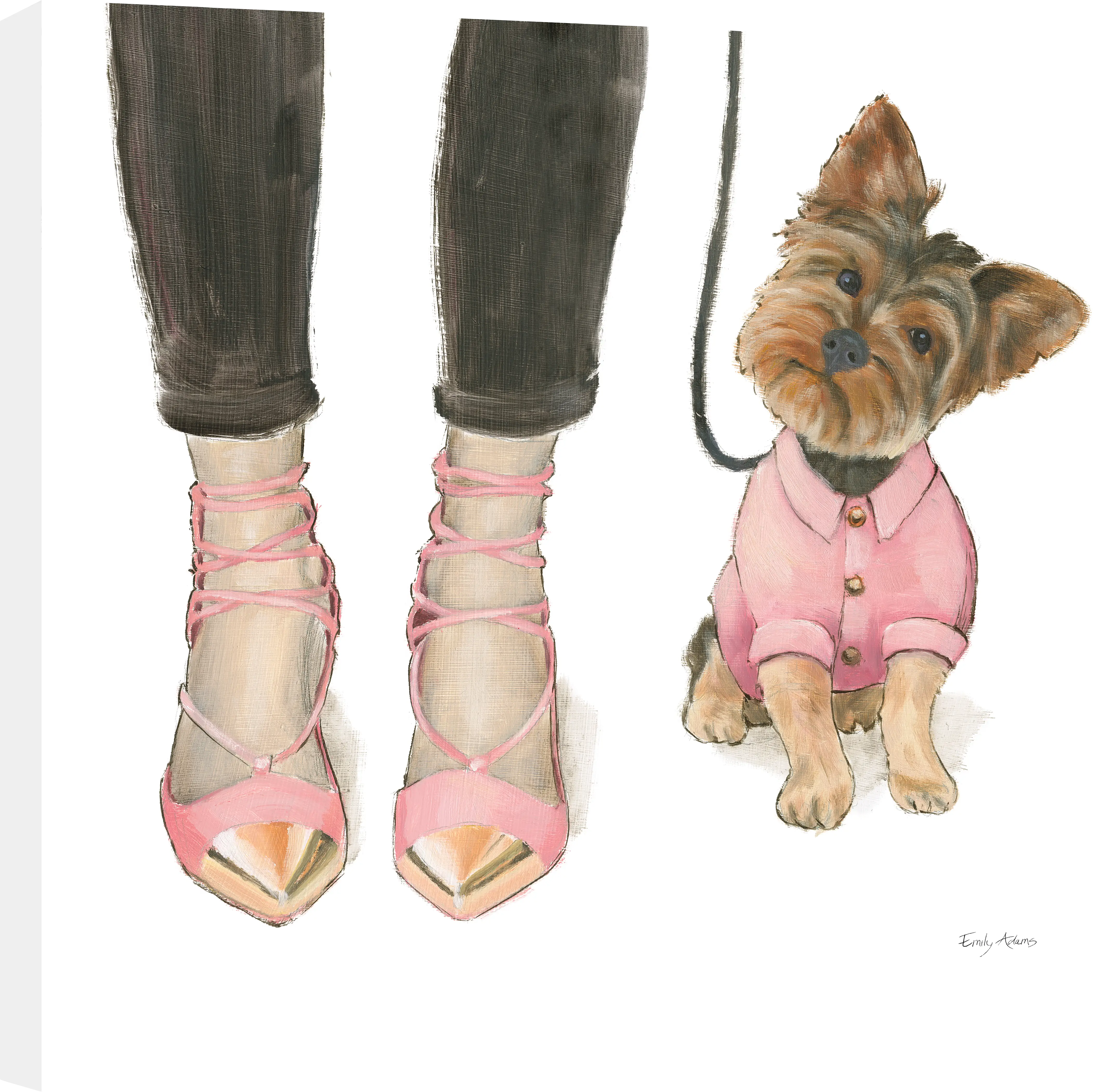 Kids Pretty Pup Pal Pink Canvas Wall Art - Thumbnail - Image 1