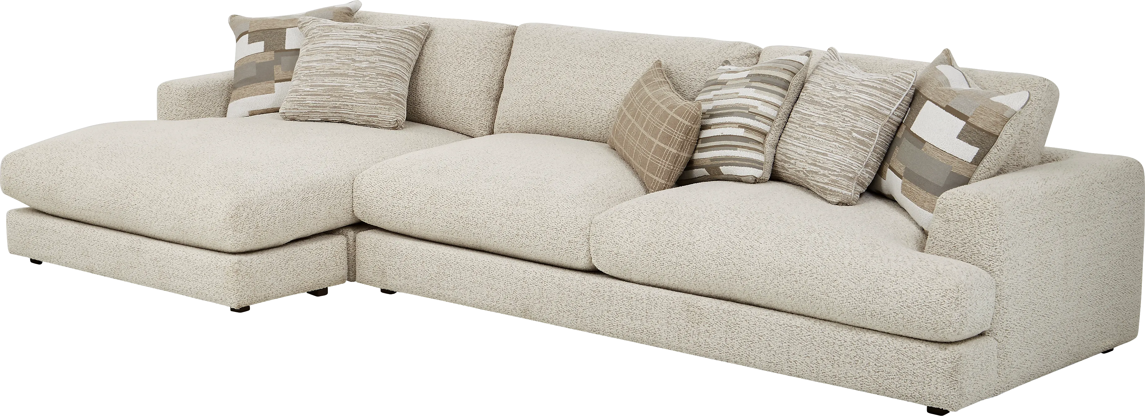 Montecito White 5 Pc Sectional Living Room - Thumbnail - Image 2