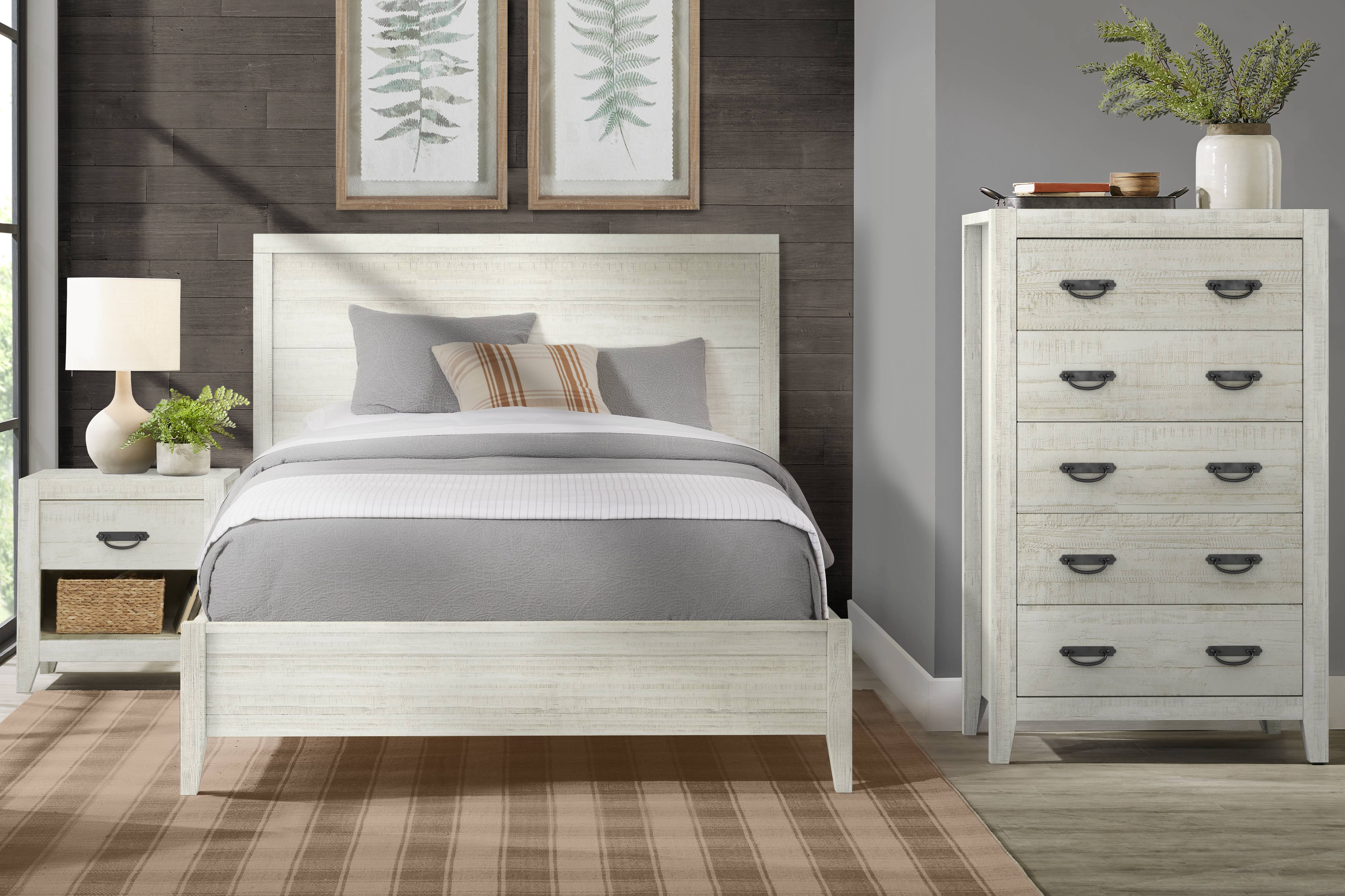 Palm Grove White Open Nightstand