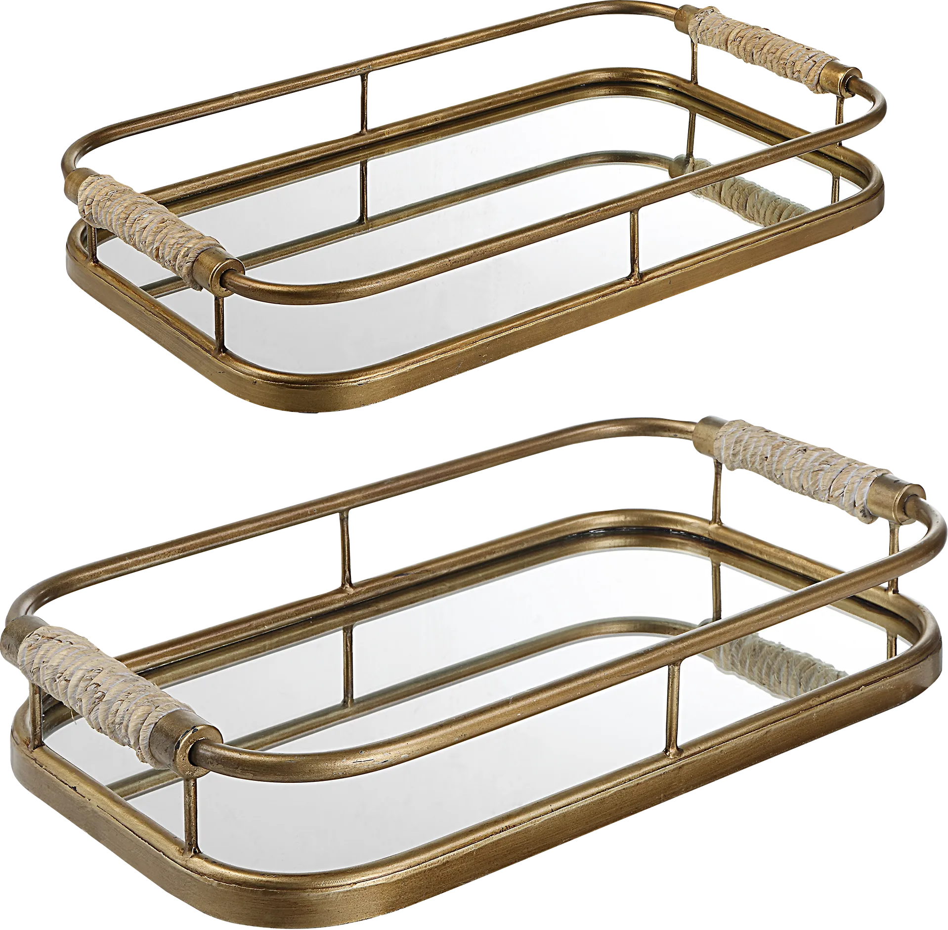 Ladrido Gold Tray, Set of 2 - Image 1