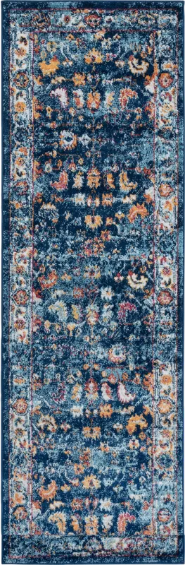 Mulmeda Blue 2'6 x 10'3 Runner Rug