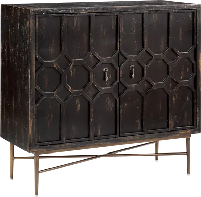 Veazey Black Accent Cabinet