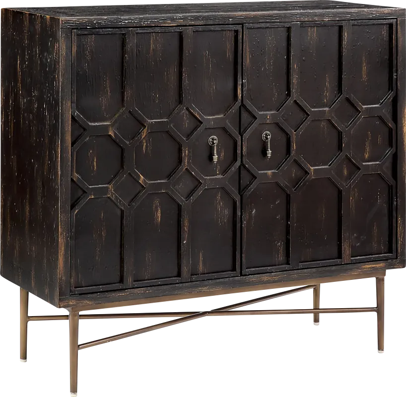 Veazey Black Accent Cabinet
