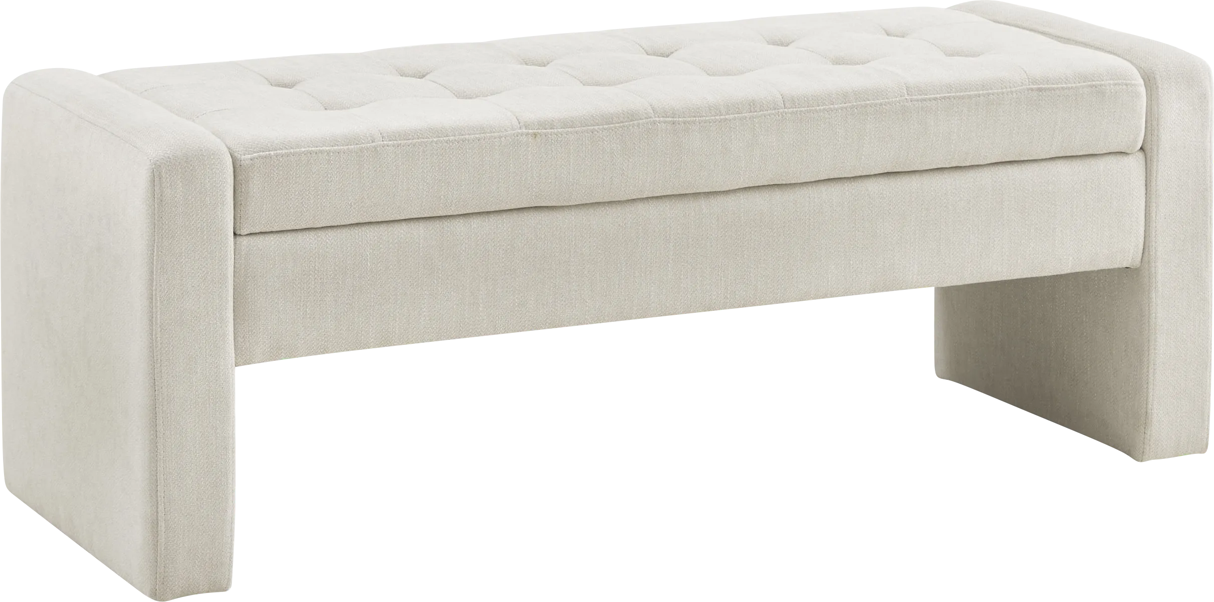 Etton Beige Storage Bench - Thumbnail - Image 1