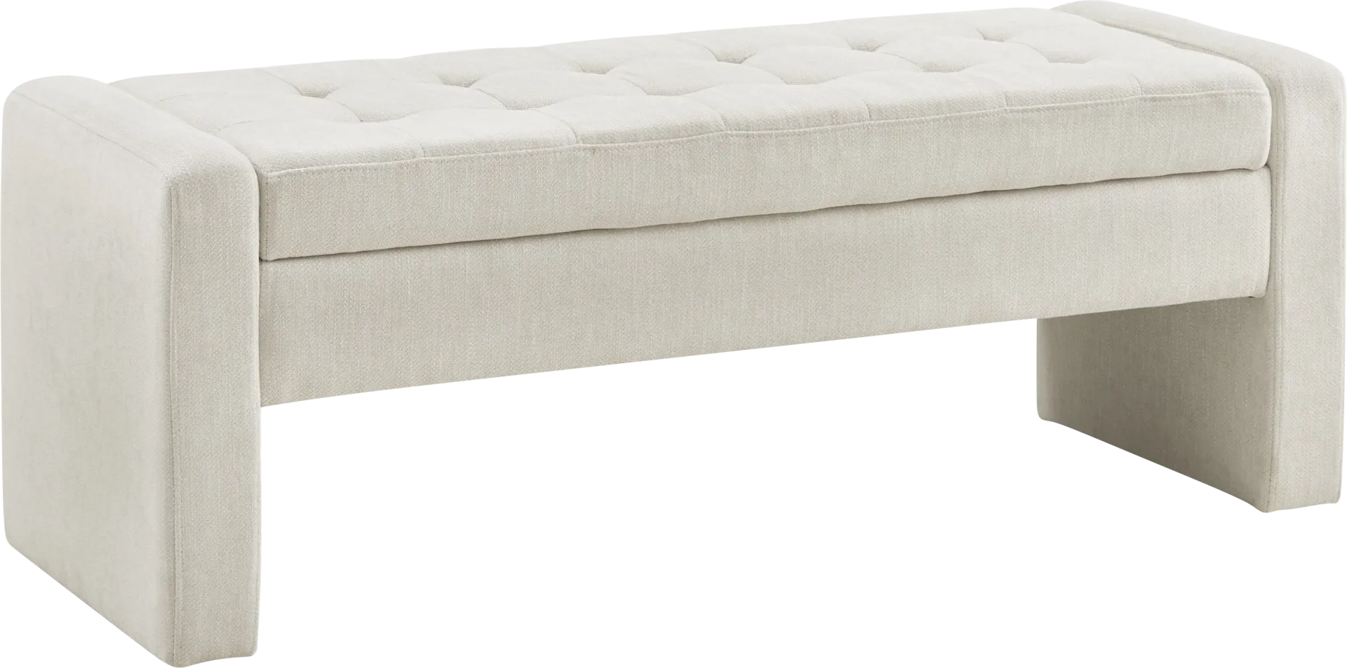 Etton Beige Storage Bench - Image 1