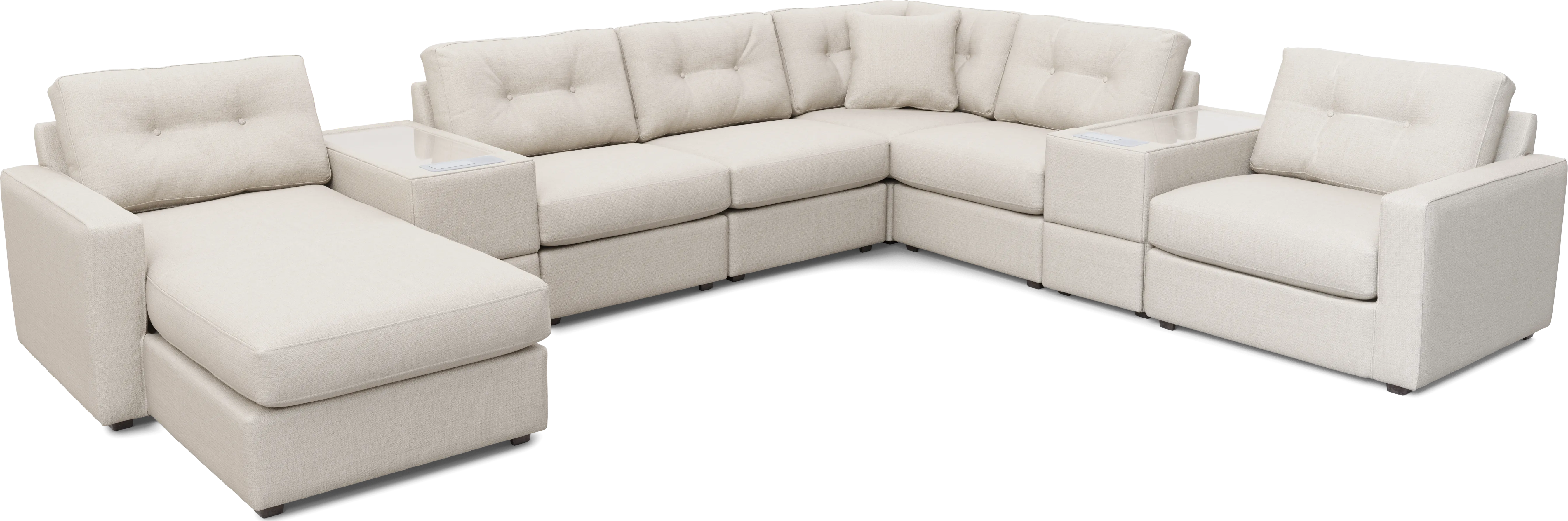 Off-White 8 Pc ModularOne with Media Consoles - Thumbnail - Image 1