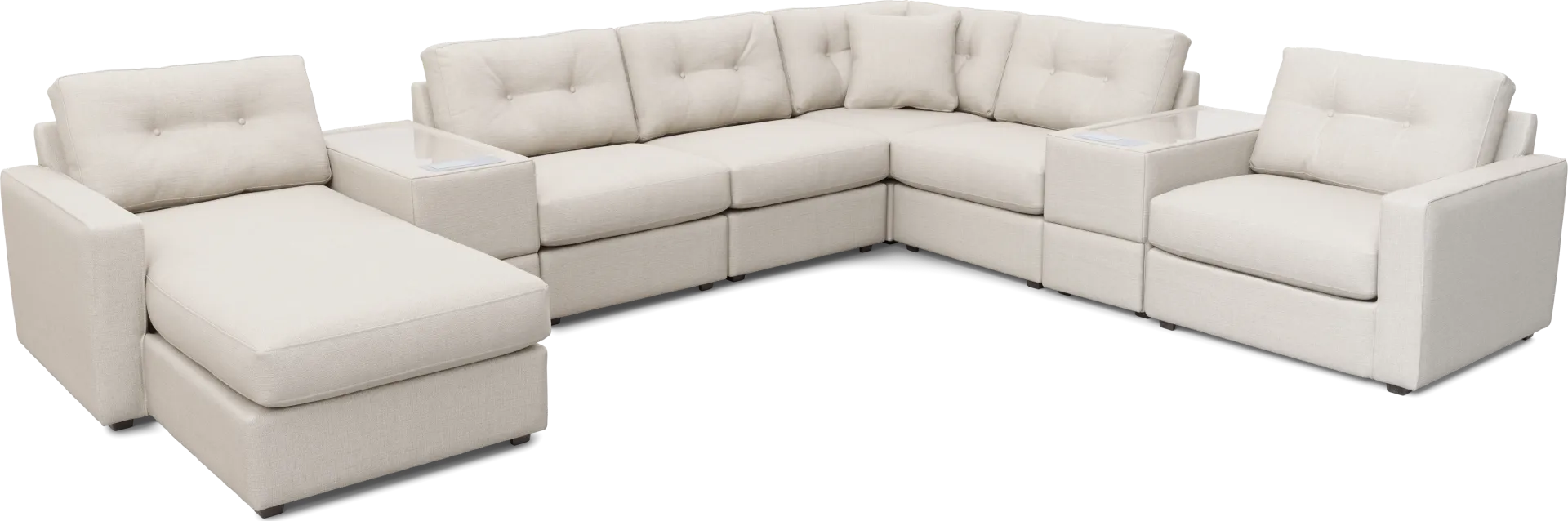 Off-White 8 Pc ModularOne with Media Consoles - Image 1