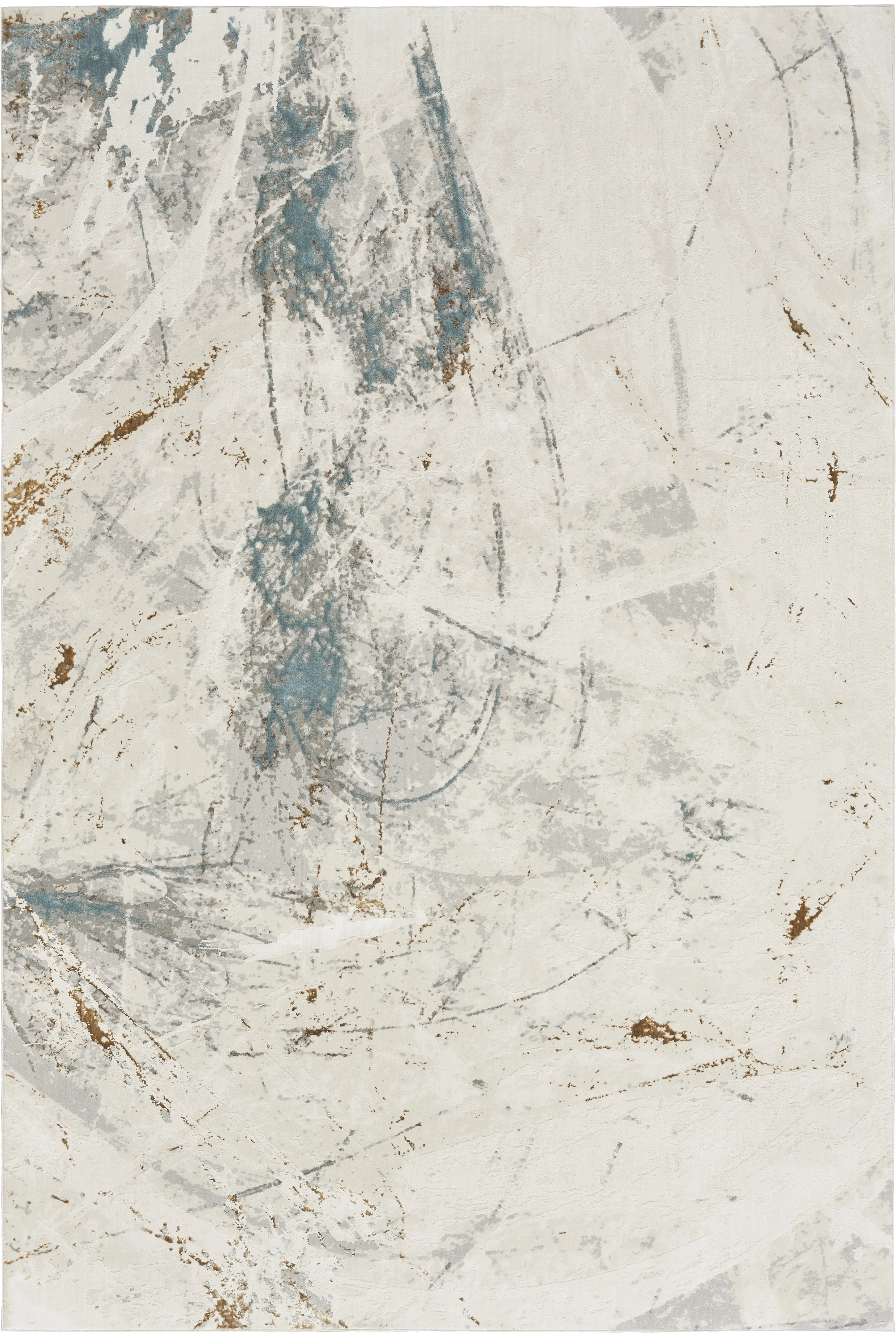 Burvern Cream/Blue 5'3 x 7'3 Rug - Thumbnail - Image 1