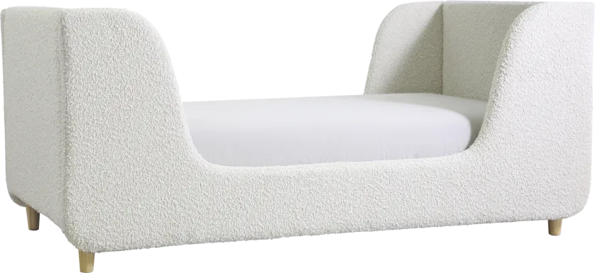 Tegen White Boucle Toddler Bed