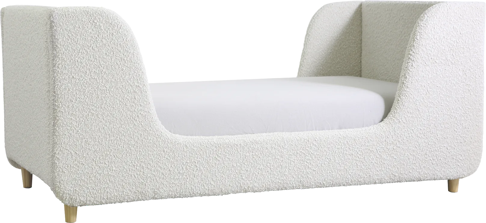 Tegen White Boucle Toddler Bed - Image 1