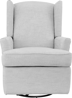 Nursery Alondria Light Gray Swivel Recliner