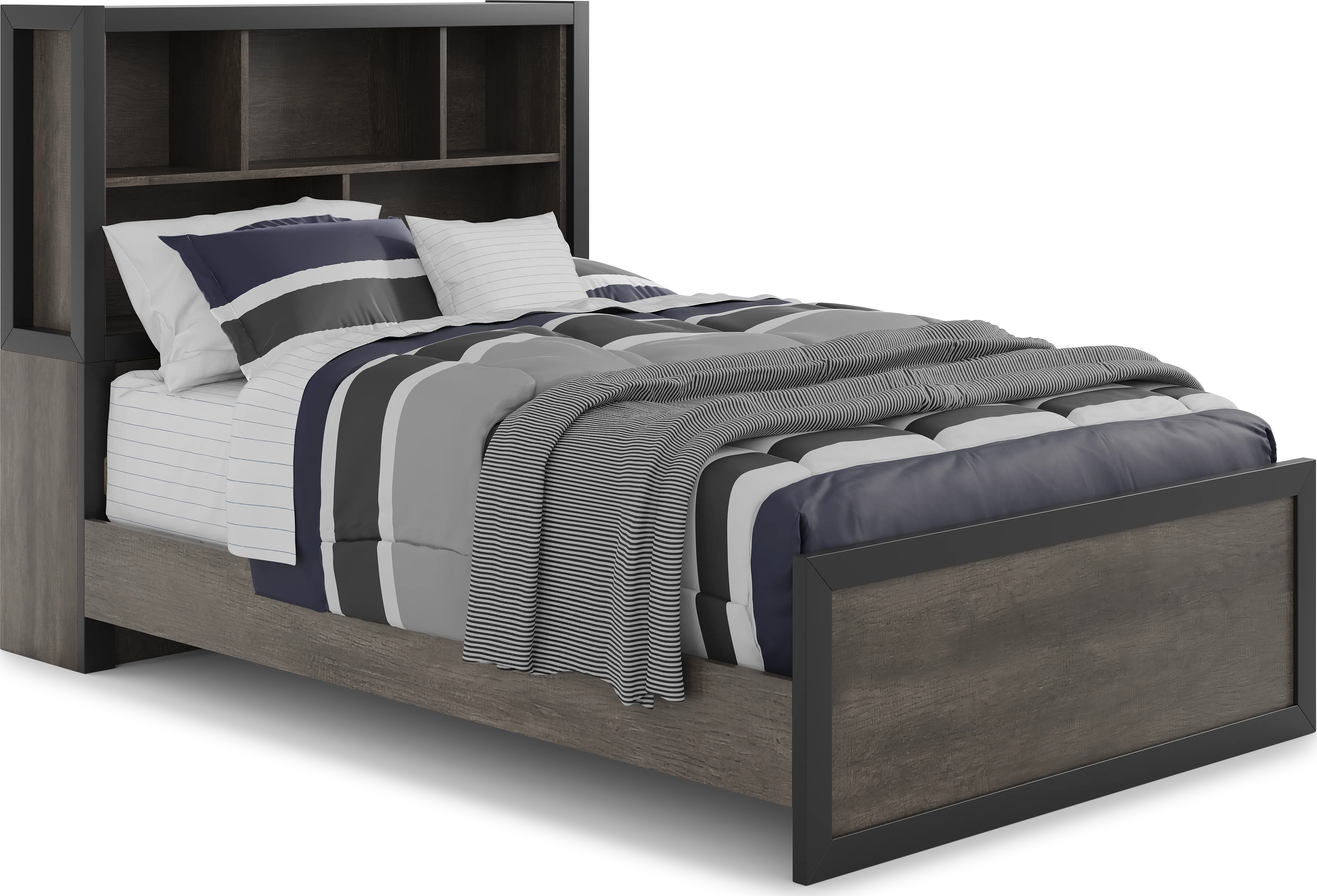 Kids Colefax Avenue Dark Gray Full Bookcase Bed - Thumbnail - Image 1