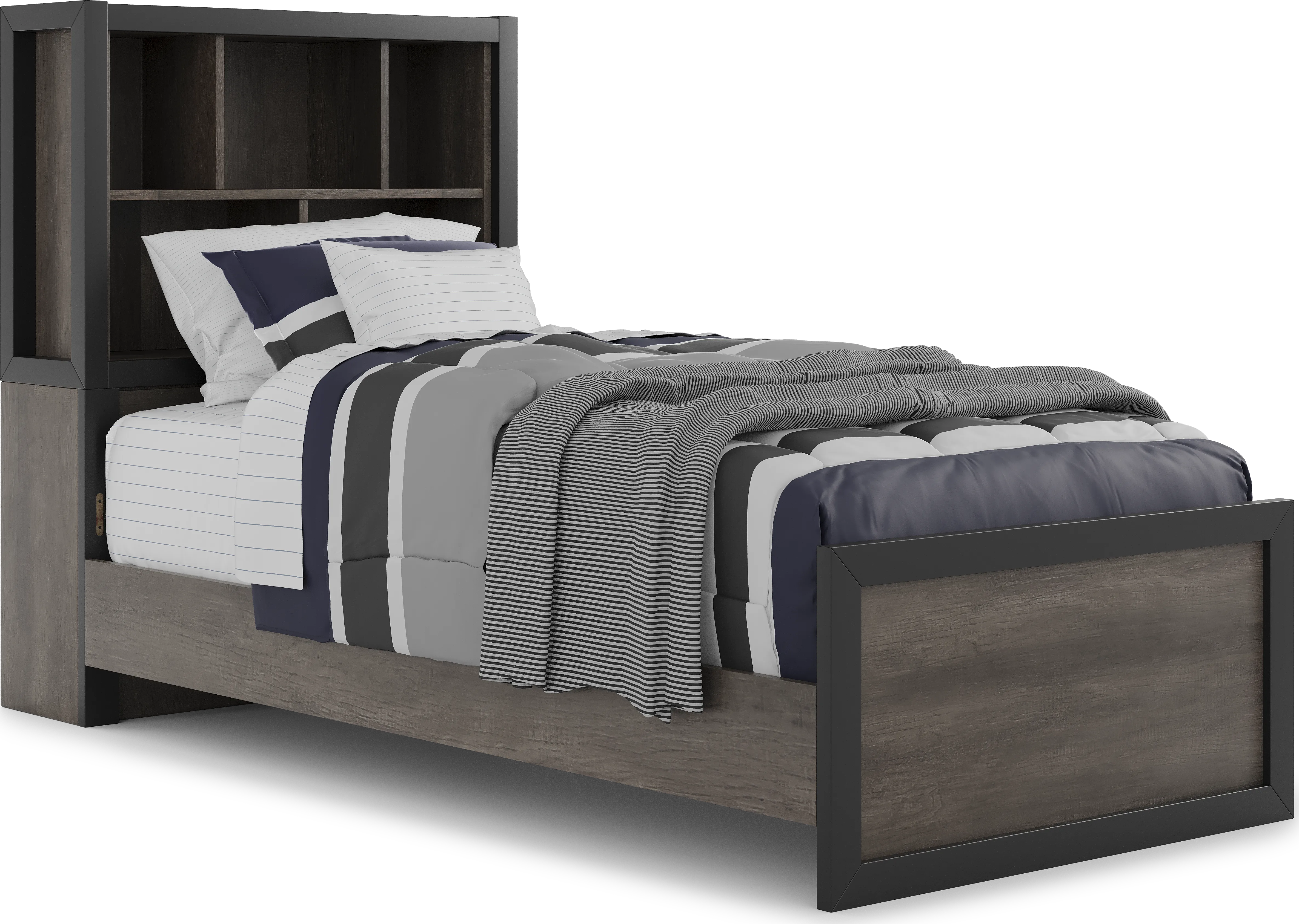Kids Colefax Avenue Dark Gray Twin Bookcase Bed - Thumbnail - Image 1