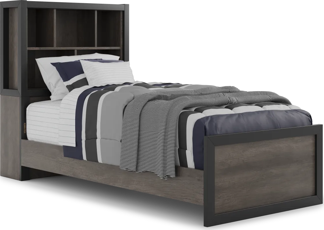 Kids Colefax Avenue Dark Gray Twin Bookcase Bed