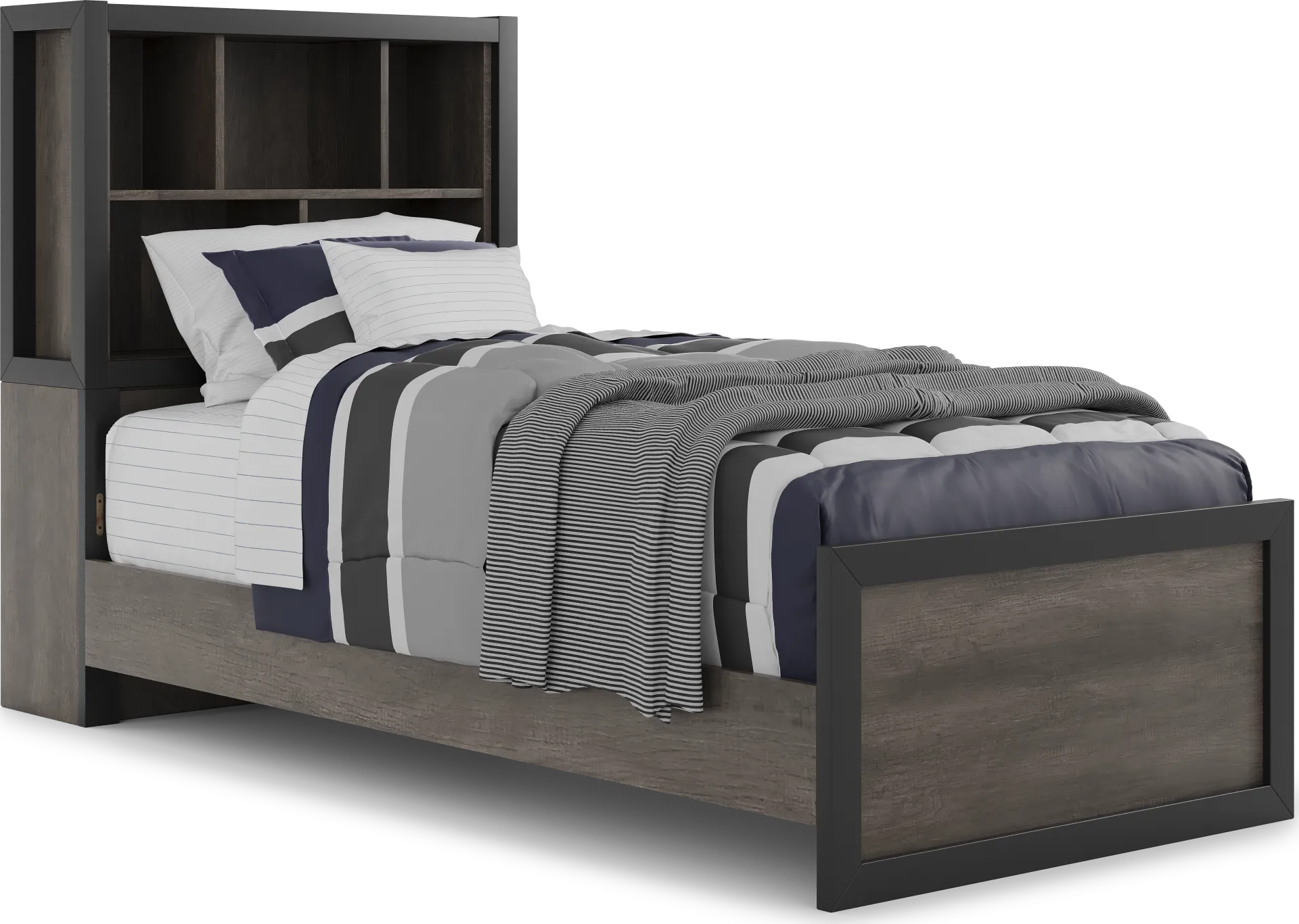Kids Colefax Avenue Dark Gray Twin Bookcase Bed - Image 2