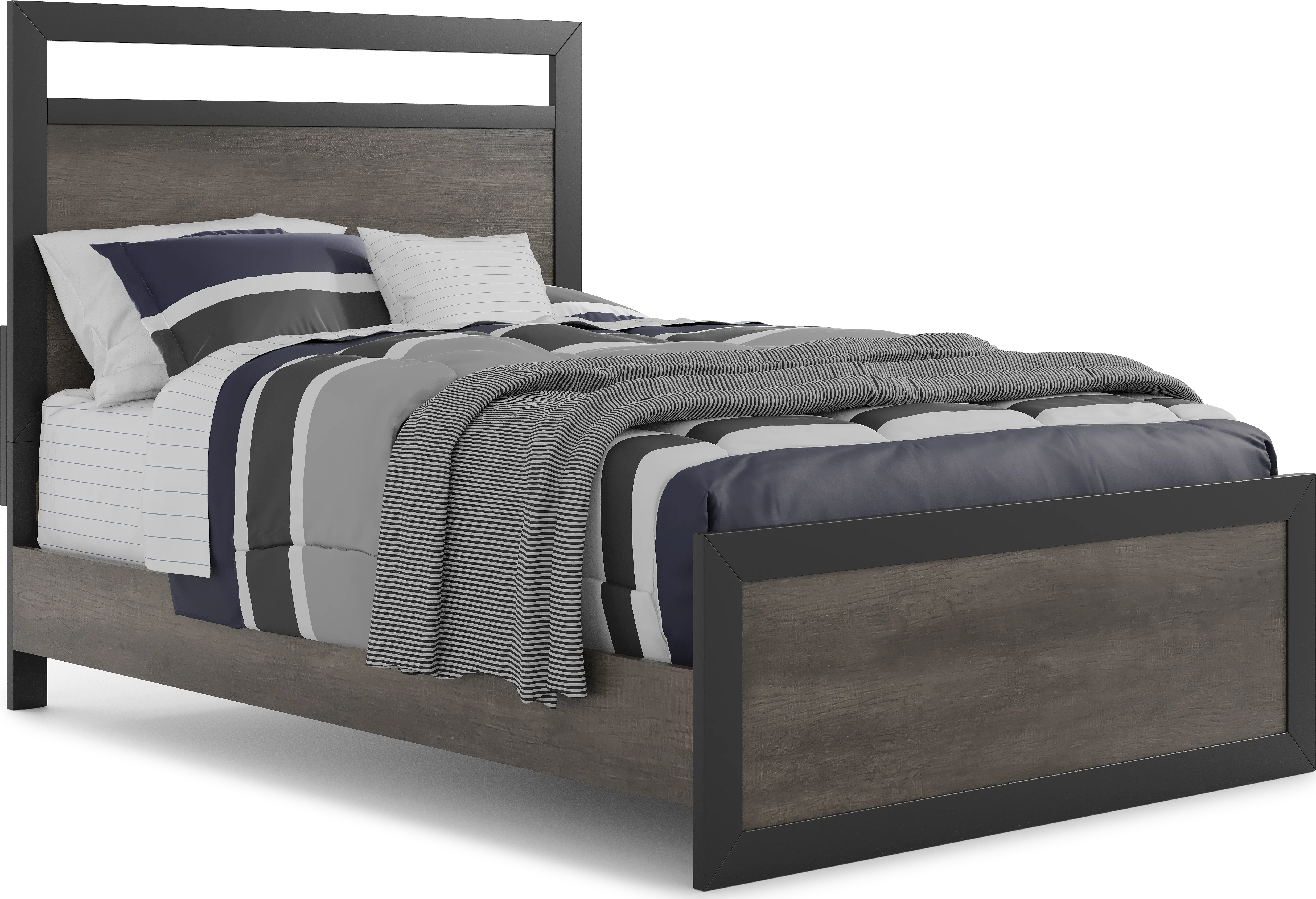 Kids Colefax Avenue Dark Gray Full Panel Bed - Thumbnail - Image 1