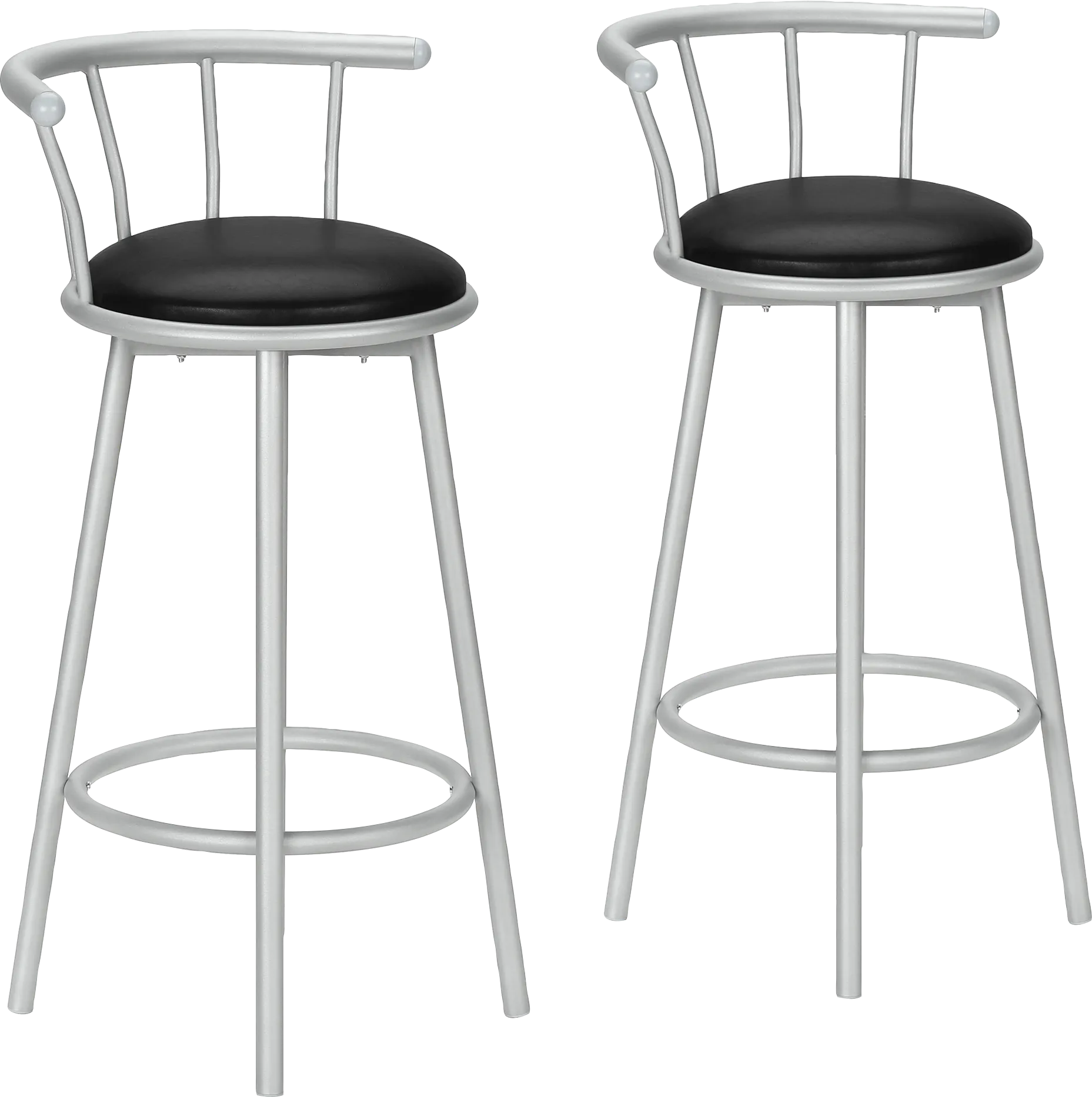 Sesslie Black Swivel Barstool, Set of 2 - Thumbnail - Image 1