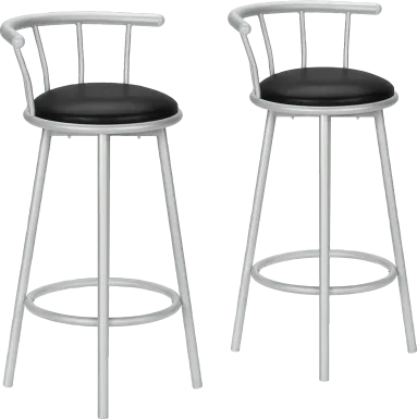 Sesslie Black Swivel Barstool, Set of 2
