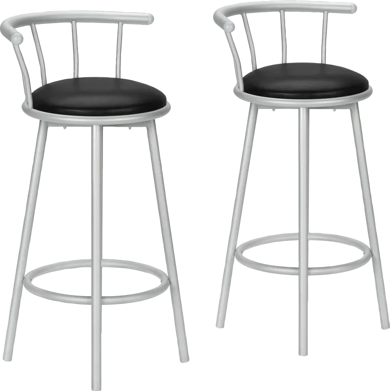 Sesslie Black Swivel Barstool, Set of 2