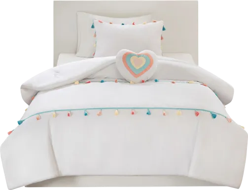 Zeii White Twin Comforter Set