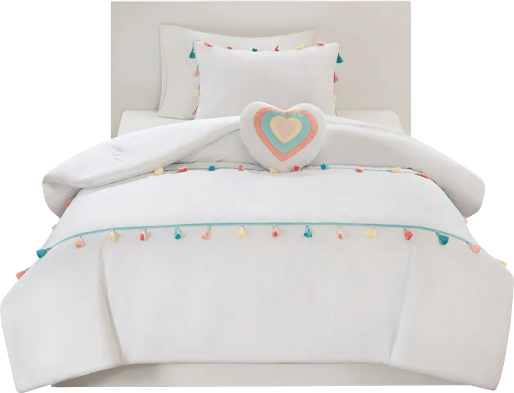Zeii White Twin Comforter Set