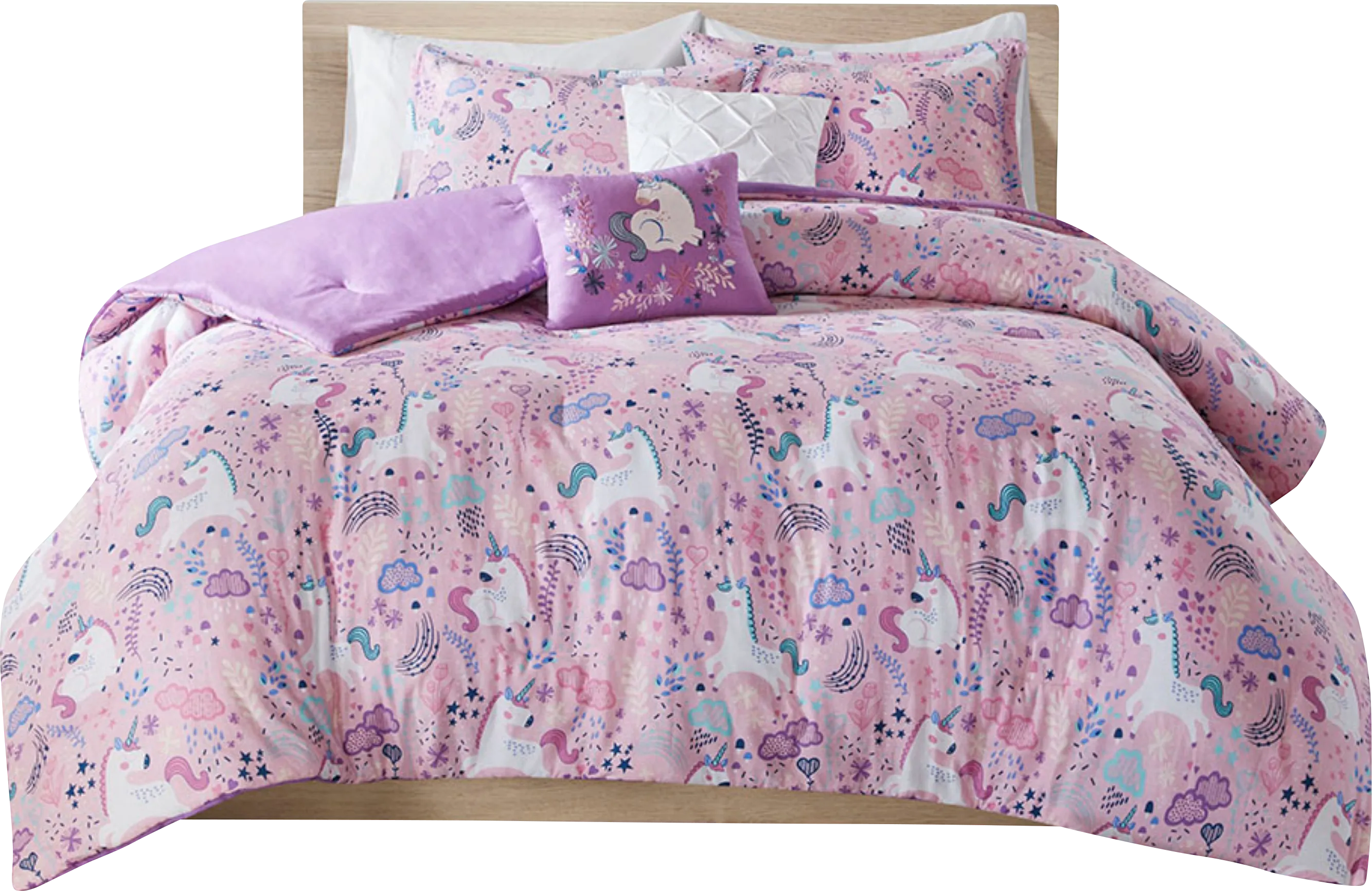 Vireo Pink Twin Comforter Set - Thumbnail - Image 1