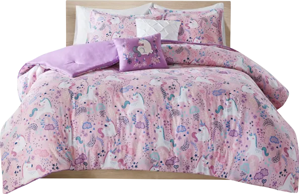 Vireo Pink Twin Comforter Set