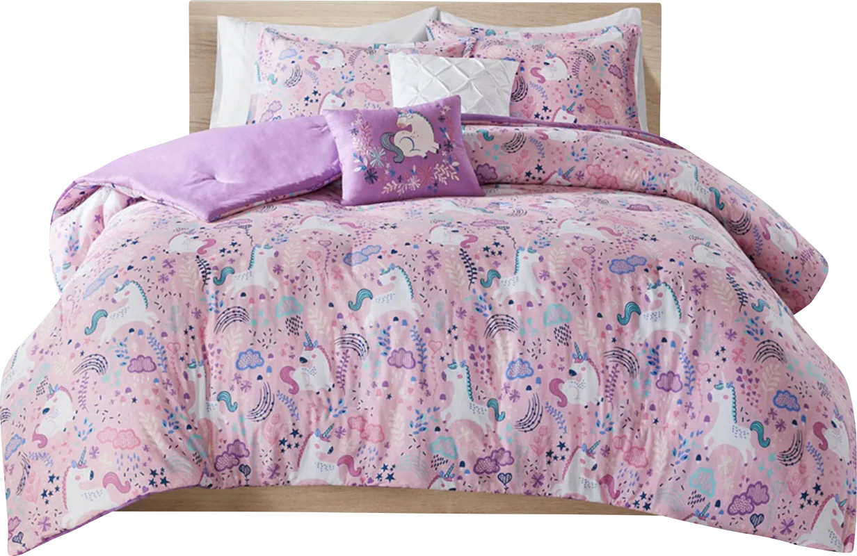 Vireo Pink Twin Comforter Set