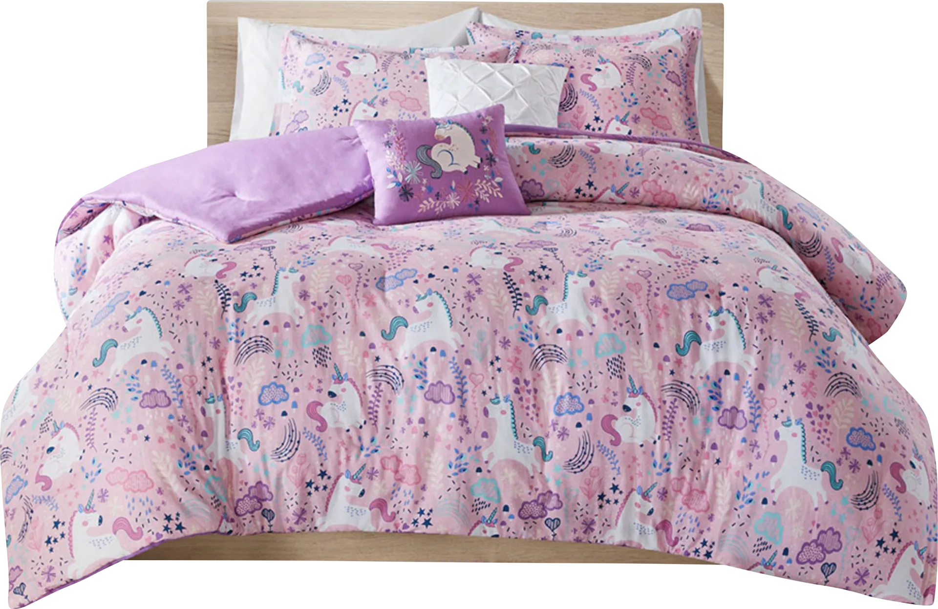 Vireo Pink Twin Comforter Set - Image 1