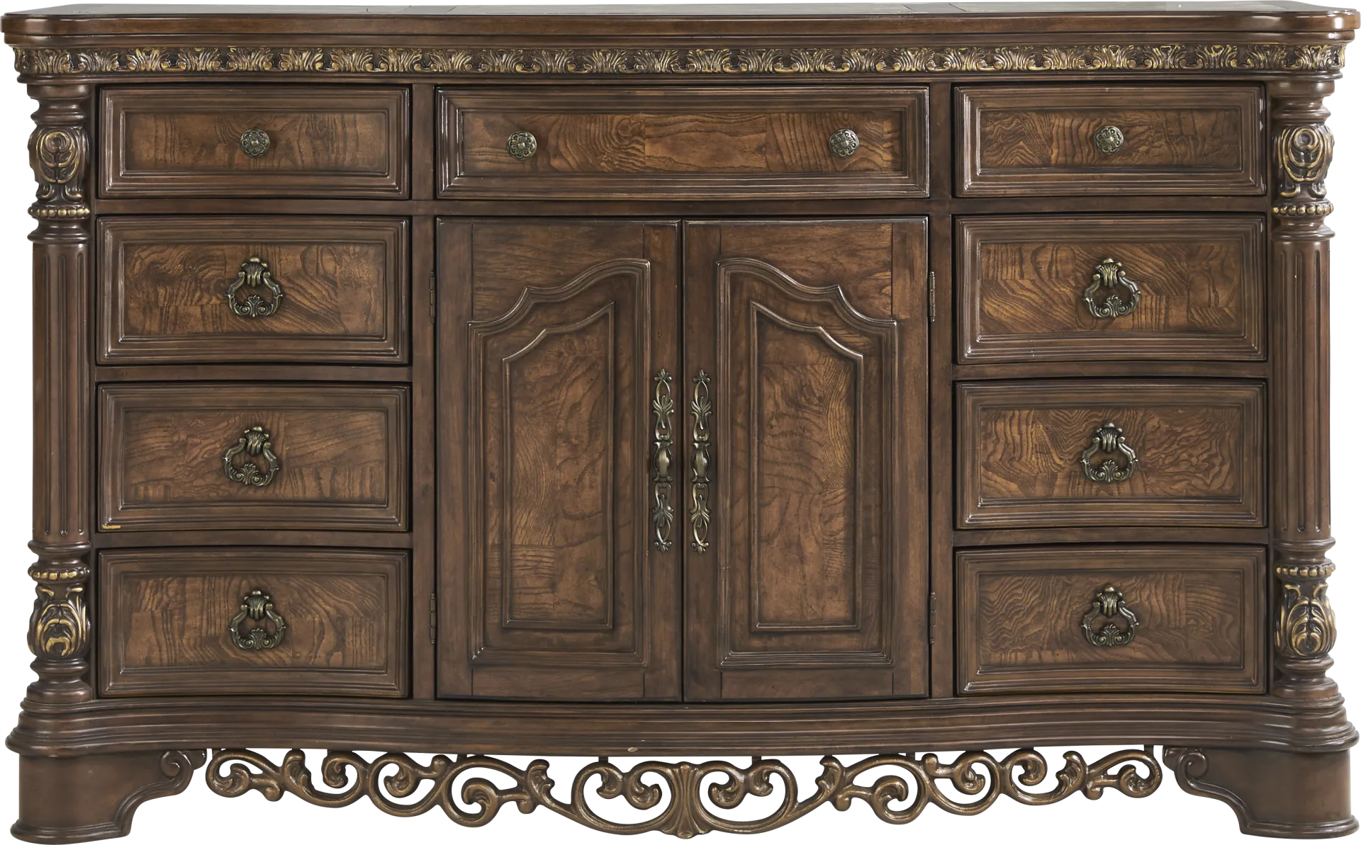 Yorkshire Manor Brown 8 Pc King Panel Bedroom - Image 5