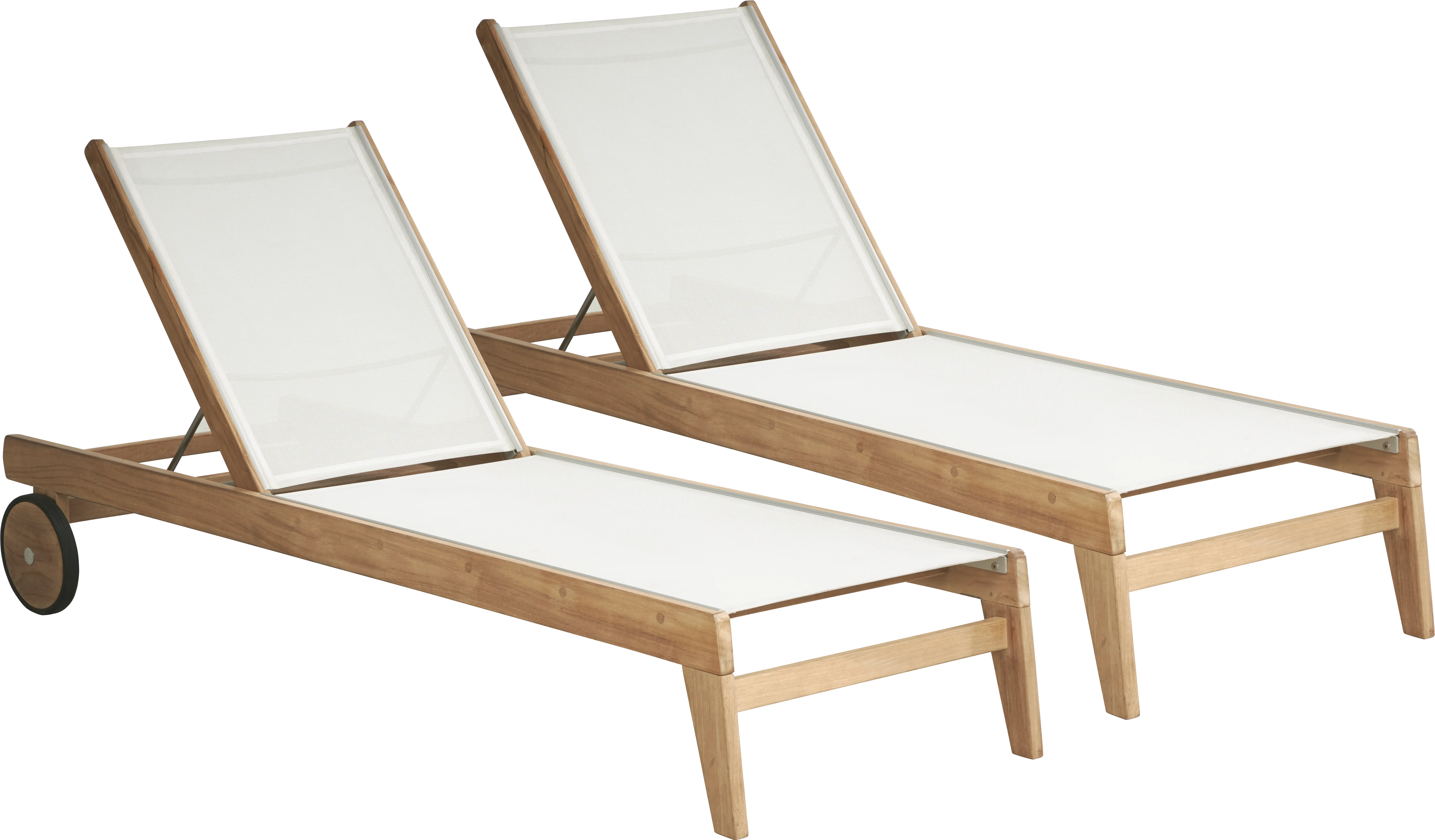 Pleasant Bay Teak Outdoor Chaise, Set of 2 - Thumbnail - Image 1