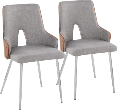 Zennia IV Gray Dining Chair, Set of 2