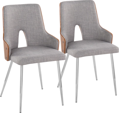 Zennia IV Gray Dining Chair, Set of 2