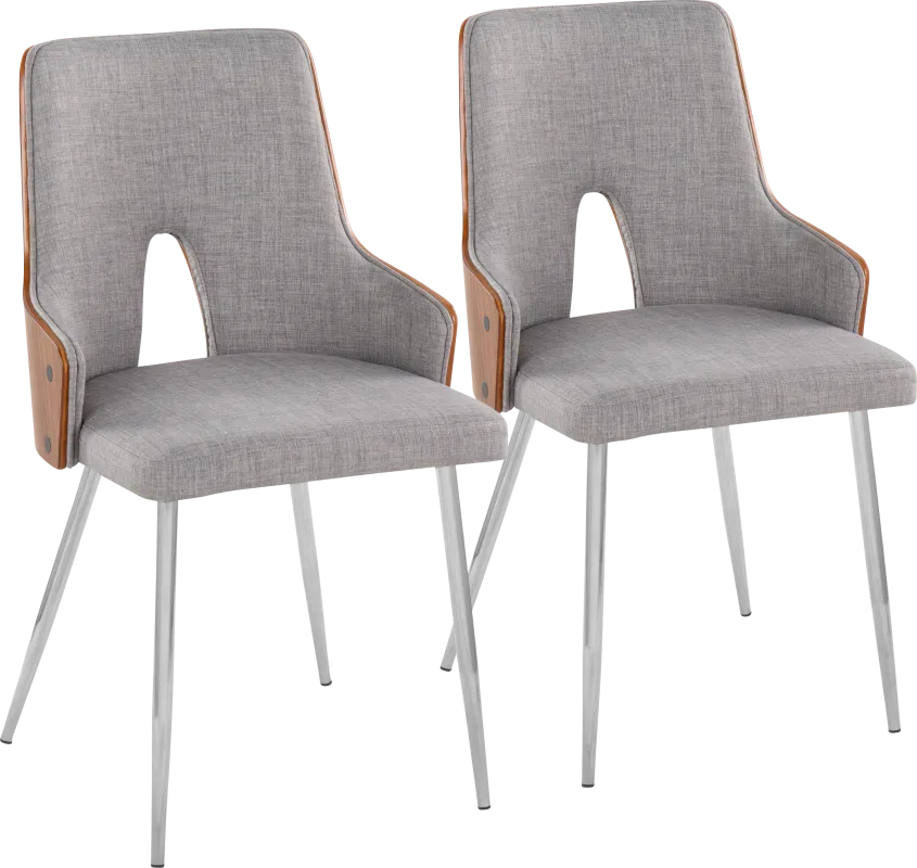 Zennia IV Gray Dining Chair, Set of 2