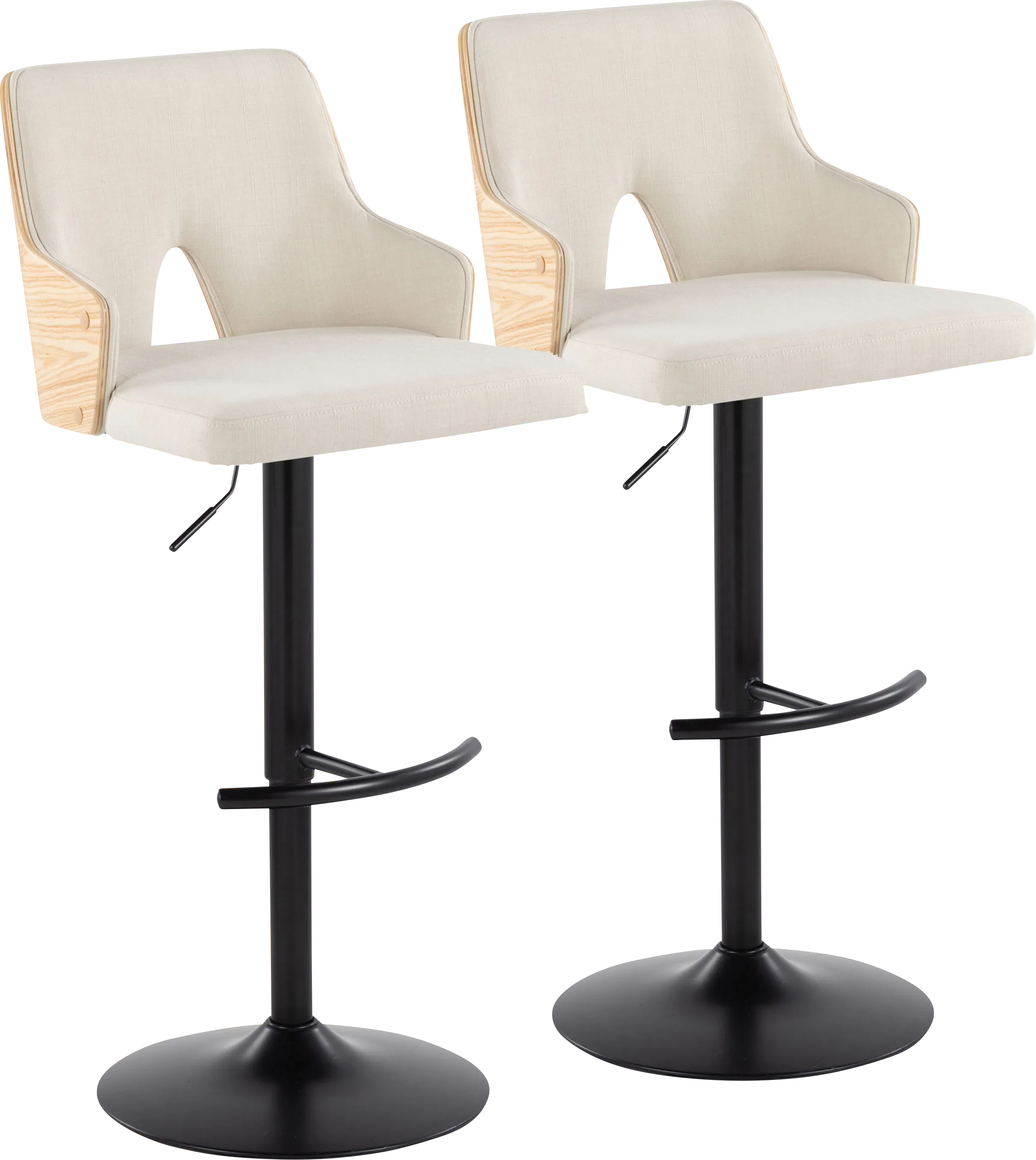 Zennia III Cream Adjustable Barstool, Set of 2