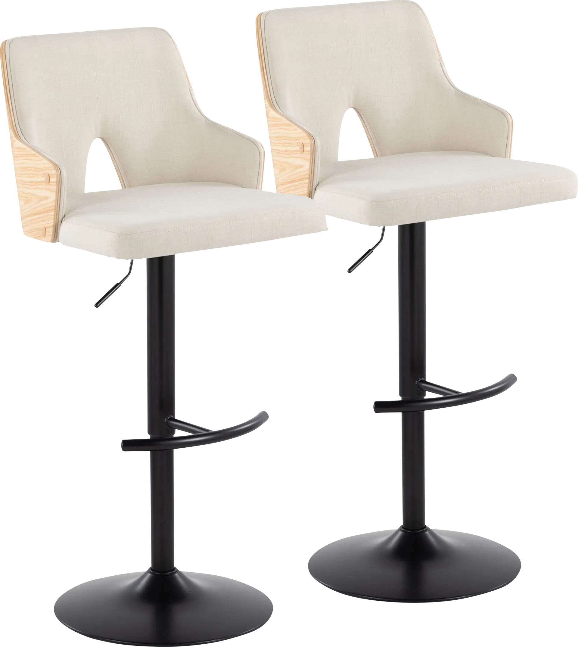 Zennia III Cream Adjustable Barstool, Set of 2