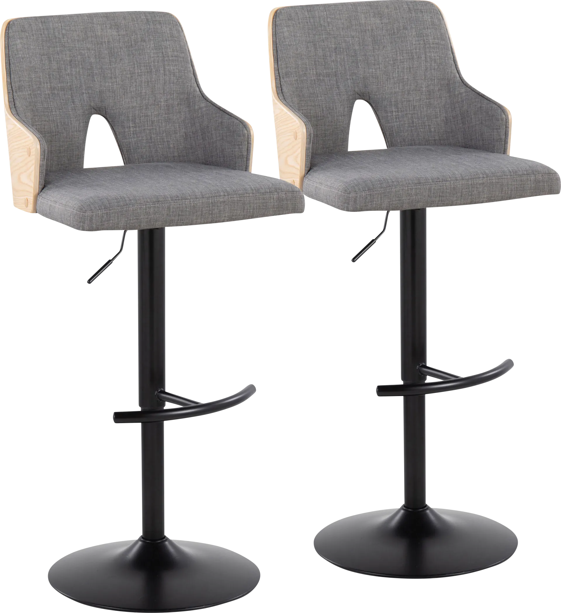 Zennia III Gray Adjustable Barstool, Set of 2 - Image 1