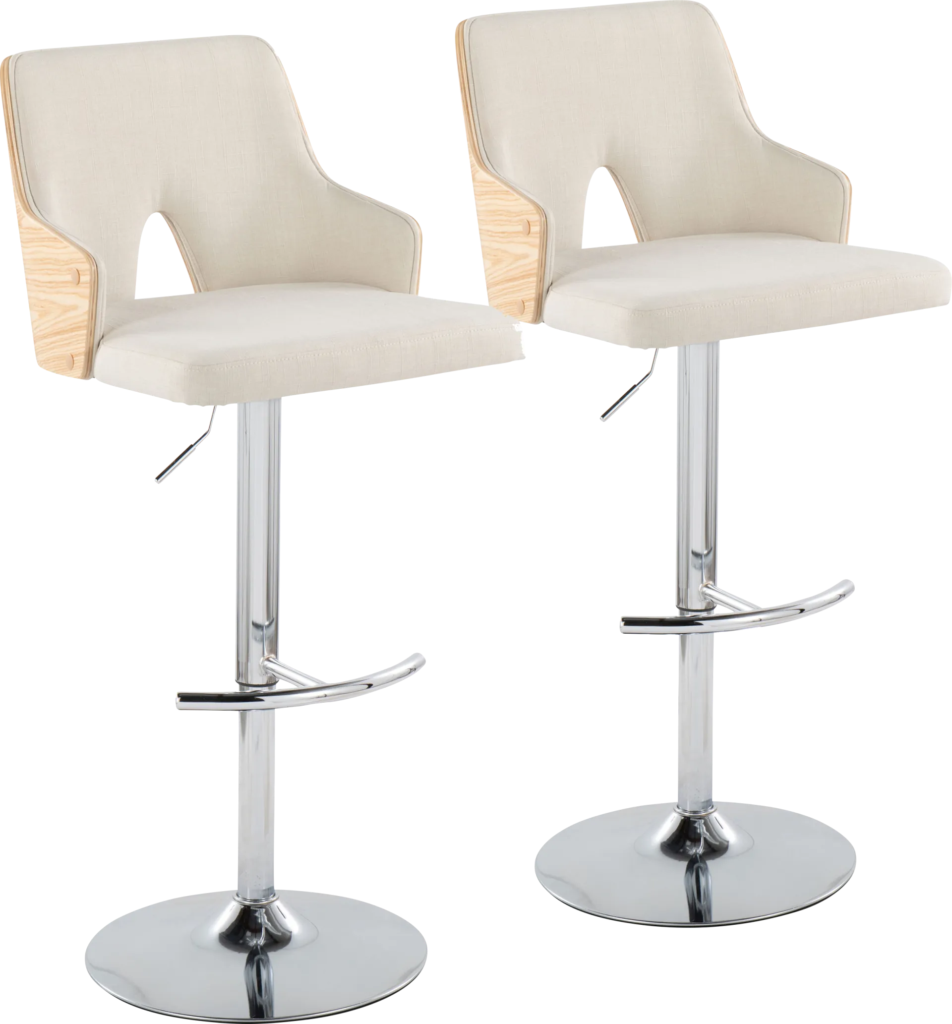 Zennia IV Cream Adjustable Barstool, Set of 2 - Image 1