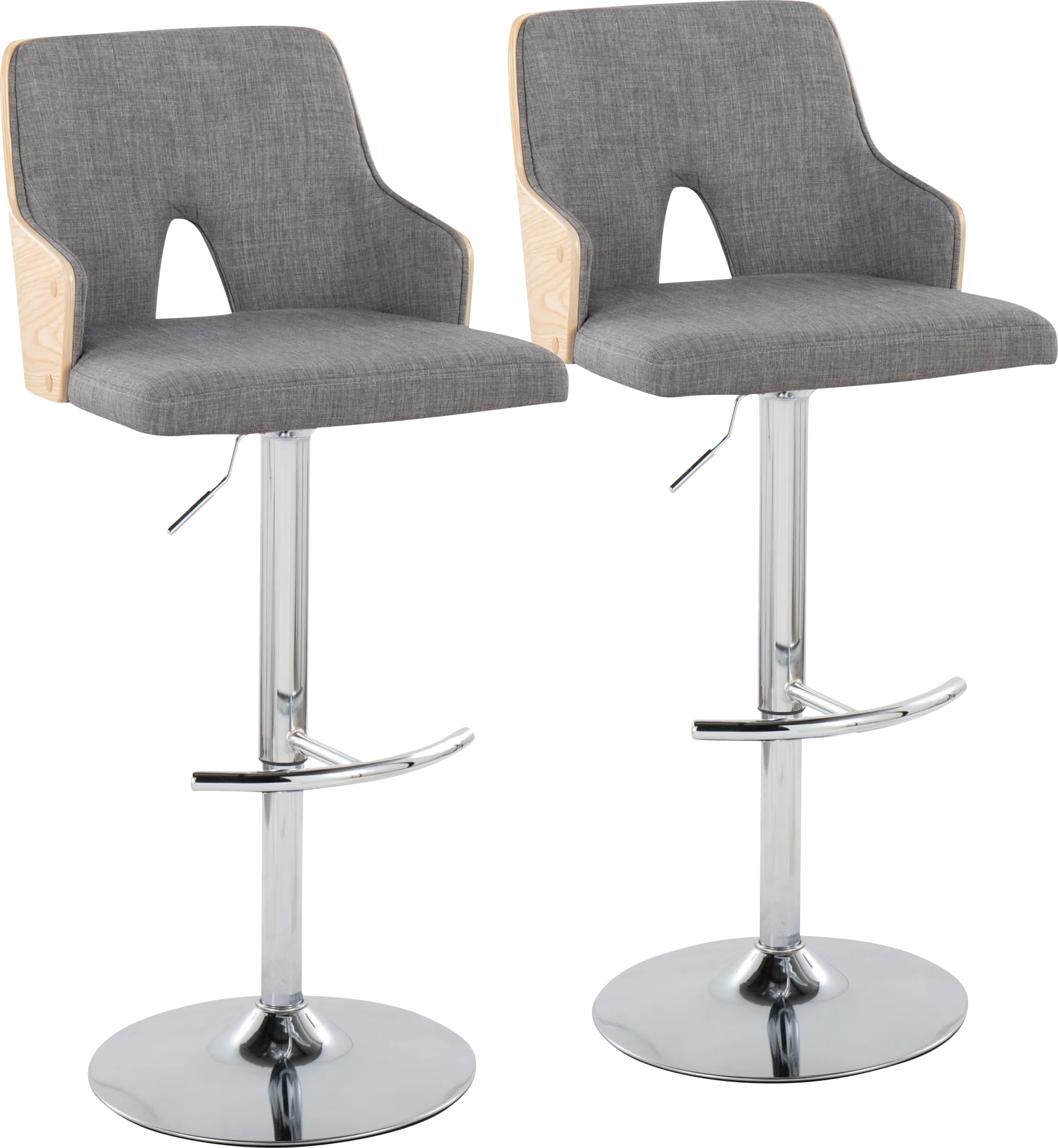 Zennia IV Gray Adjustable Barstool, Set of 2 - Image 1
