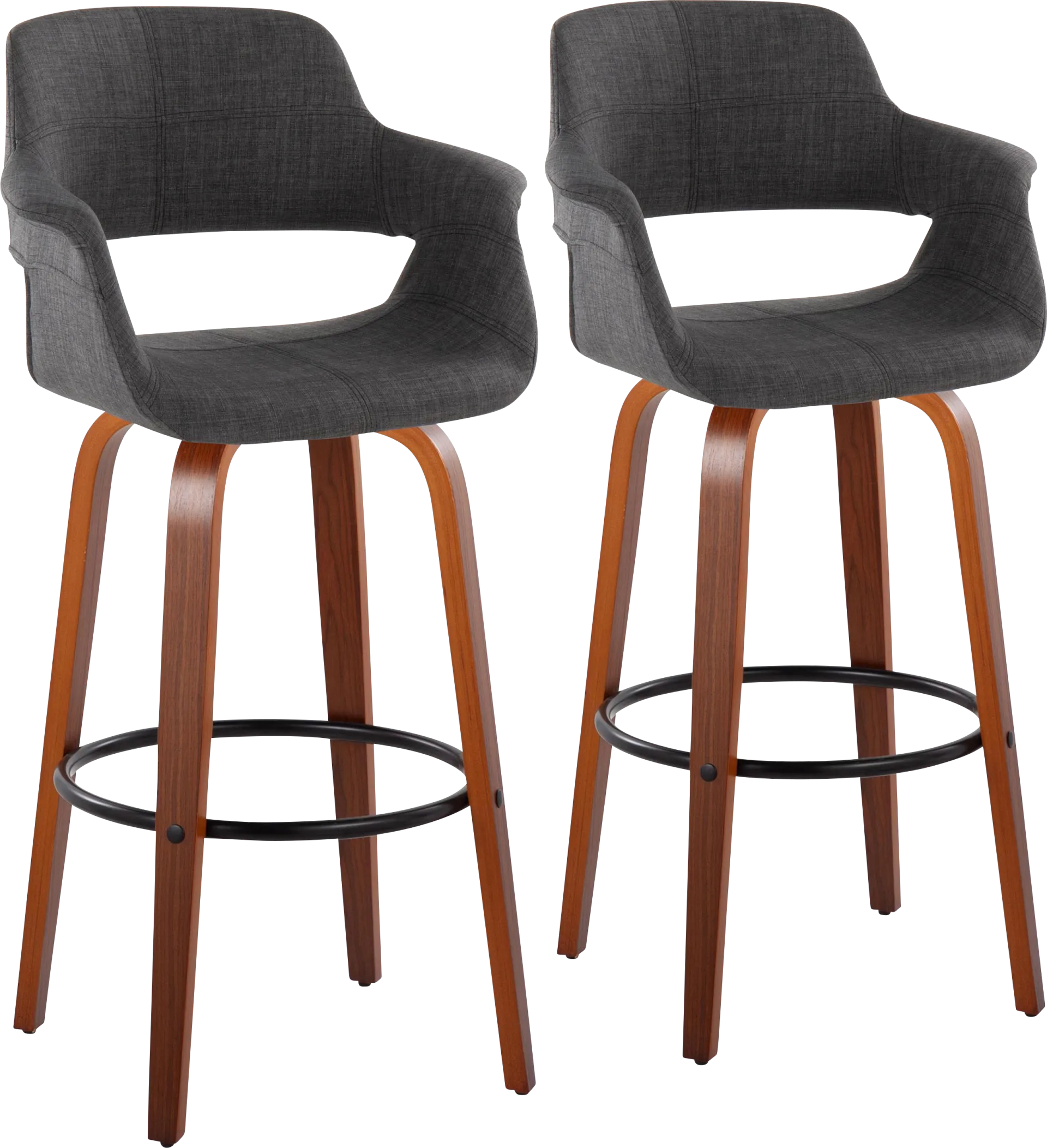Lafanette V Charcoal Swivel Barstool, Set of 2 - Image 1