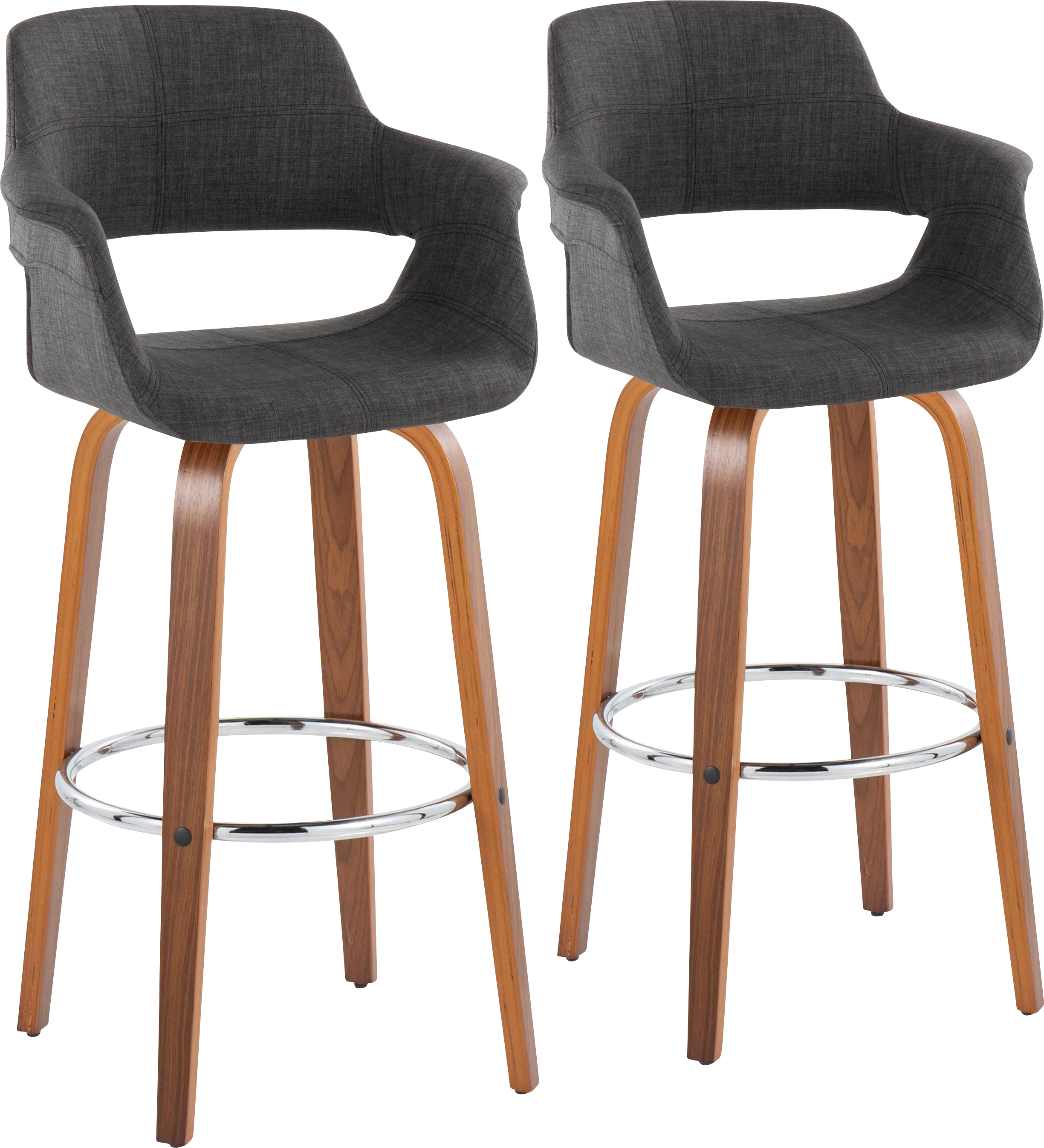 Lafanette VI Blue Swivel Barstool, Set of 2