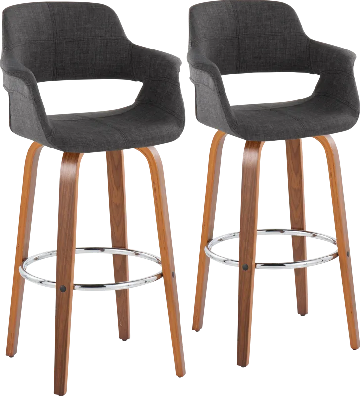 Lafanette VI Blue Swivel Barstool, Set of 2